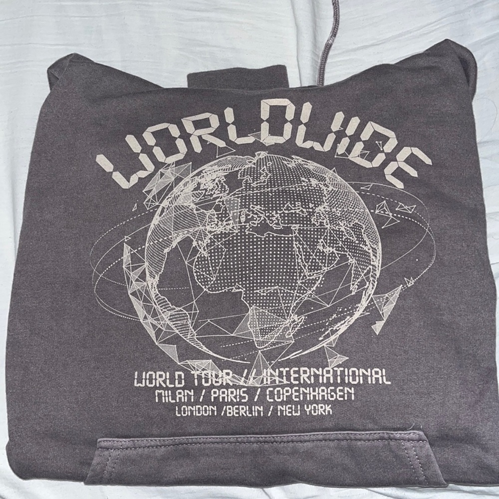 Chocolate Brown WorldWide Slogan Oversized Hoodie